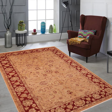 handmade Traditional Kafkaz Chobi Ziegler Brown Red Hand Knotted RECTANGLE 100% WOOL area rug 6 x 9